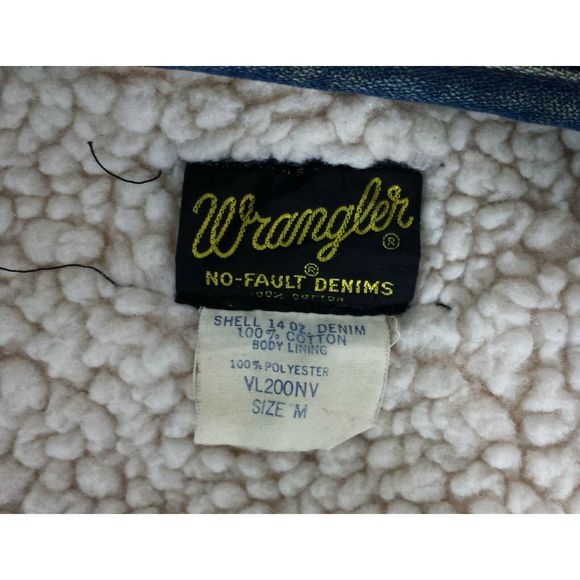 Vtg Wrangler Denim Vest Fleece Lined Blue Jean Top - Picture 10 of 10